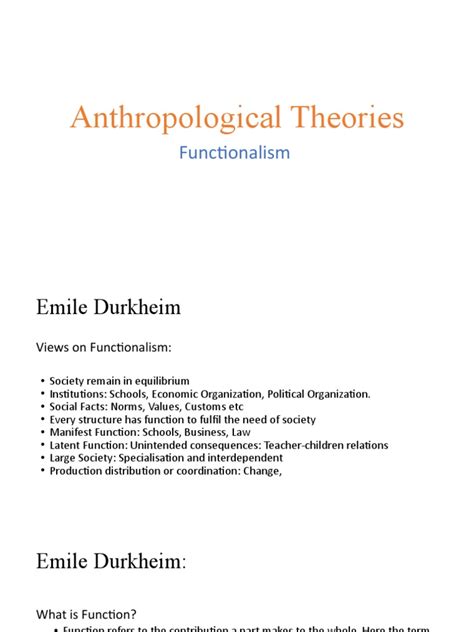 Anthropological Theories Functionalism Pdf Social Structure