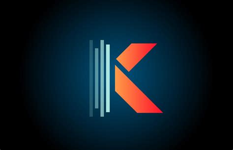 Orange Blue K Alphabet Letter Logo Icon For Company And Business With