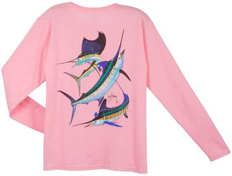 Guy Harvey Grand Slam Long Sleeve Ladies Back Print T Shirt Guy