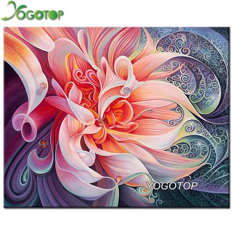 Yogotop Diy 5d Diamond Mosaic Pink Flower 5d Full Diamond Painting