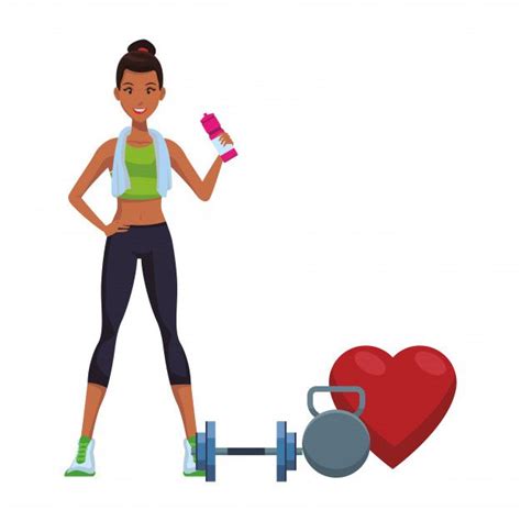 Premium Vector Fitness Woman Cartoon Motivação Para Fitness