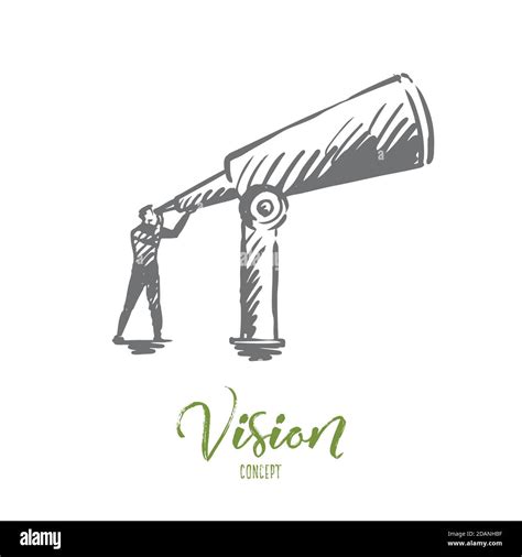 Vision Looking Leadership Opportunity Telescope Concept Hand Drawn