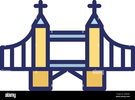 Tower Bridge London Tower Bridge Fully Editable Vector Icons Stock