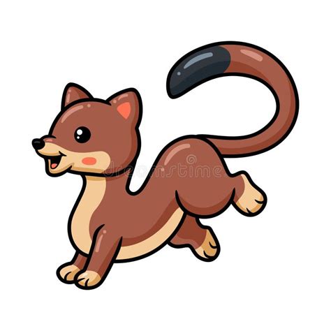 Cute Little Weasel Cartoon Posing Stock Vector Illustration Of Ermine