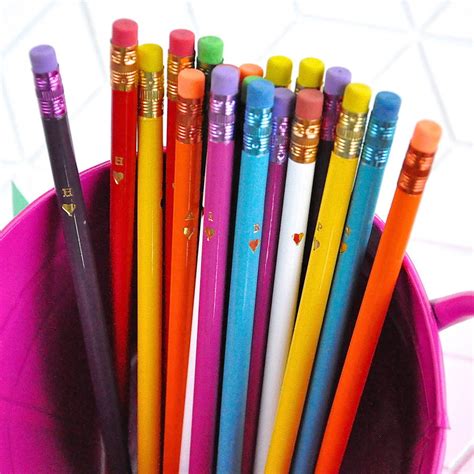 hand embossed super bright alphabet pencils by letteroom