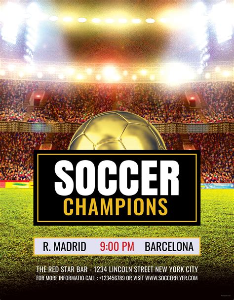 Free Soccer Game Flyer Template In Adobe Photoshop Illustrator