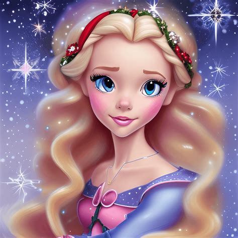 Beautiful Christmas Princess Disney Cartoon Style · Creative Fabrica