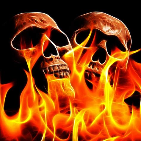 Flaming Skulls Wallpaper Wallpapersafari