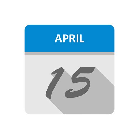 April 15th Date On A Single Day Calendar 507968 Vector Art At Vecteezy