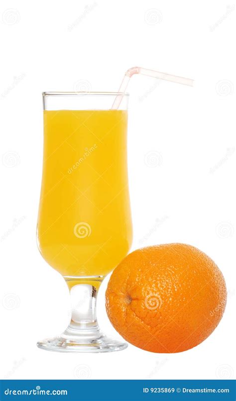 Orange Juice With A Straw Stock Image Image Of Nutrition 9235869