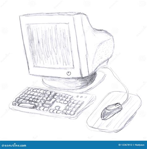 Old Computer Sketch Stock Illustration Illustration Of Drawing 12367812