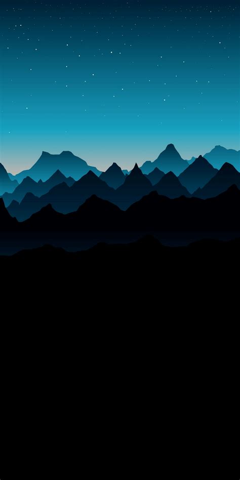 Minimalist Scenery Blue Mountain Wallpaper 4k