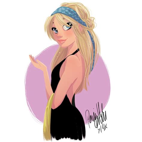 Blond Hair Girl Illustration Ragazza Bionda Illustrazione Art By