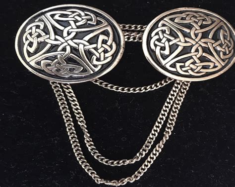 Celtic Cloak Clasp Silver Endless Chain Fibula Penannular Etsy