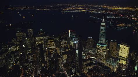 55k Stock Footage Aerial Video Approach High Rises In Lower Manhattan