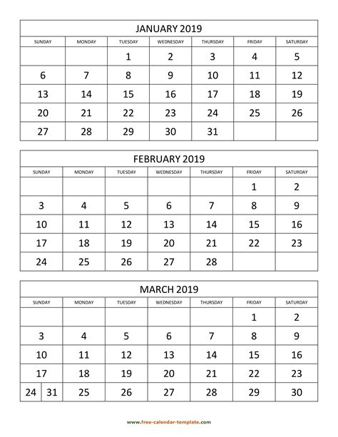 Free Printable Calendars Months Per Page