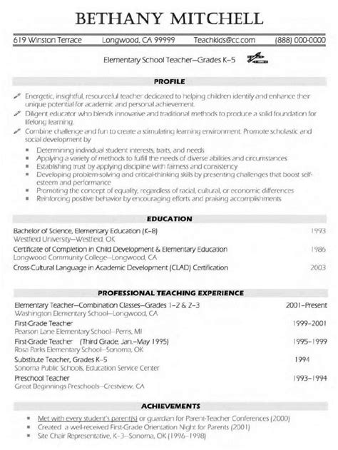Teachers of a special education work with students who have a variety of disabilities. Elementary Teacher Resume Examples | Free Resume Templates ...