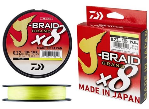 Daiwa J Braid Grand X Yellow Gevlochten Visdraad Mm M