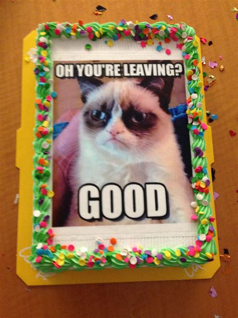 Grump Cat Goodbye Cake Goodbye Cake Farewell Cake Going Away Cakes