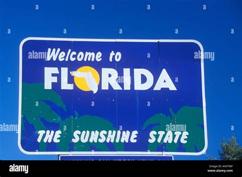 Welcome To Florida Sign Stock Photo Alamy