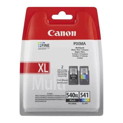 Canon Pack Cartouche Dencre Pg 540xlcl 541 Noir Couleurs Cartouche Dencre Rue Du