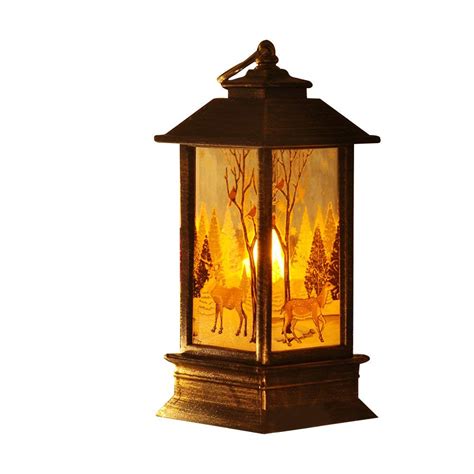 Bring the holiday season's snowy charm indoors! Peroptimist Christmas Reindeer Snowman Santa Lantern ...