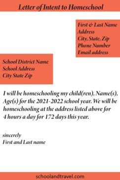 Families need to send this letter, so schools know the child isn't truant. The Secret Of Letter of Intent to Homeschool - School & Travel