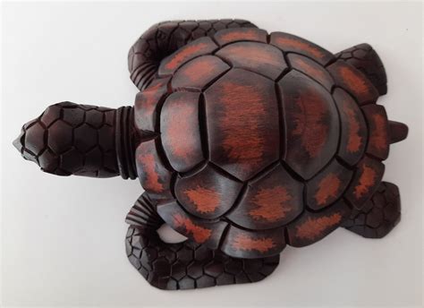 wooden sea turtle hand carved wood art handmade home decor etsy