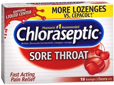 3 Pack Chloraseptic Sore Throat Lozenges Cherry 18 Each