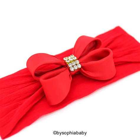 Baby Headband Headwrap Red Bow Headband Christmas Headband Etsy