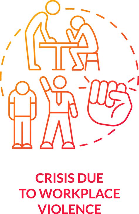 Crisis due to workplace violence red gradient concept icon. Beating
