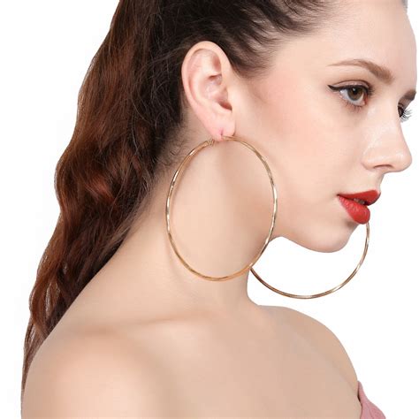 Hyperbole Big Women Hoop Earrings Female Retro Punk Gold Silver Color