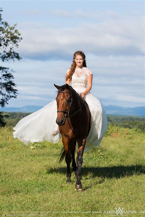 A Gorgeous Bride Horseback Riding In Her Wedding Dress Virginia