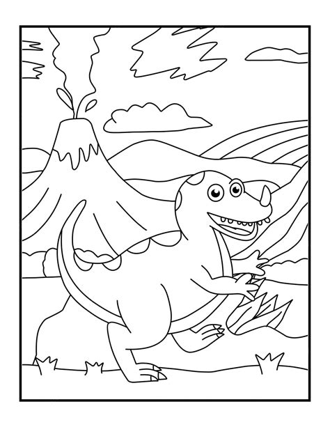 Coloriages De Dinosaures Pour Les Enfants Vecteur Premium