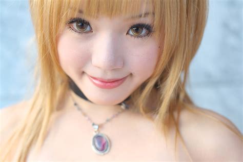 kipi san amane misa death note 1girl amane misa cosplay asian bare shoulders blonde