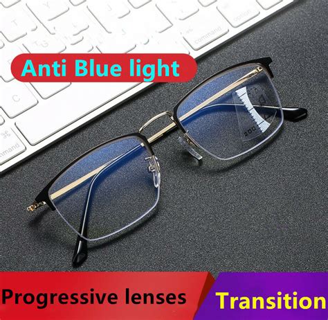 Transition Progressive Multifocal Photochromic Reading Glasses Titanium Frames Ebay