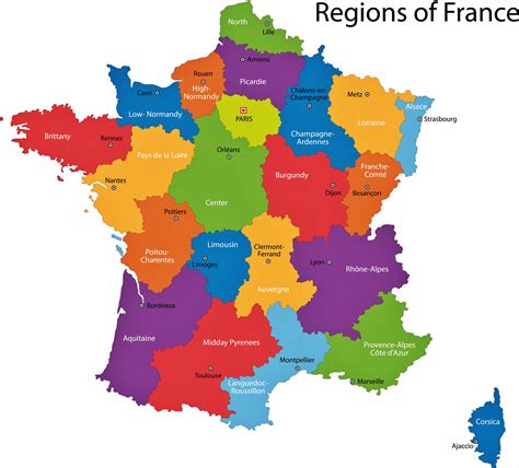Mapa De Regiones Y Provincias De Francia