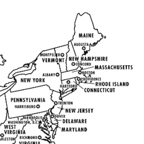 Printable Northeast States And Capitals Map