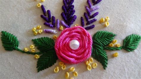 Hand Embroidery Spider Web Stitch Roses Youtube