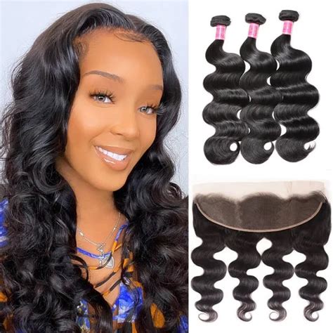 body wave virgin hair 3 bundles with lace frontal closure 13x4 wholesale supwig human hair weave