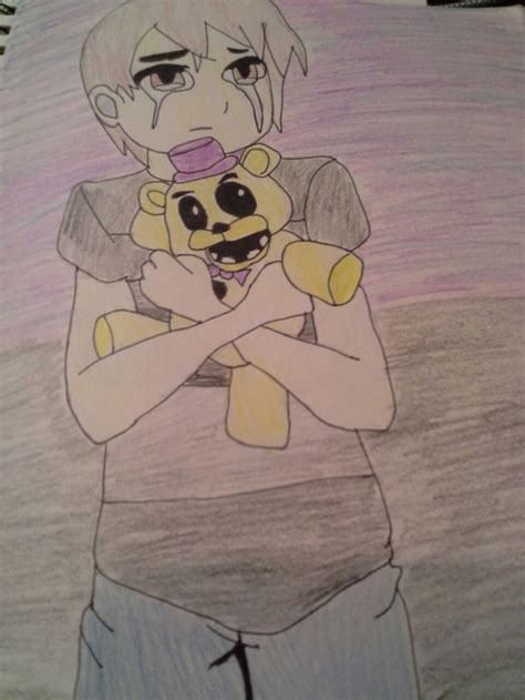 Five Nights At Freddys The Crying Child Holding Golden Freddy Crying