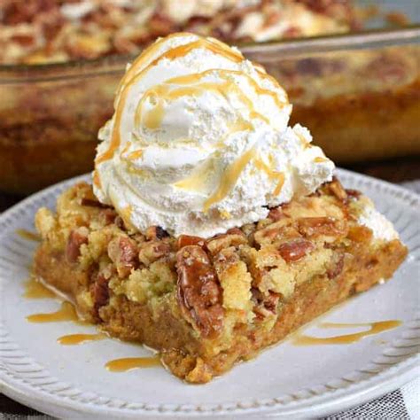 Mix pumpkin spice, pumpkin, evaporated milk, sugar, eggs and salt in a large bowl. Sweet and Salty Pumpkin Crunch Cake Recipe (dump cake)