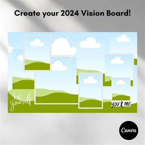 2024 Vision Board Desktop Wallpaper Template Vision Board Template