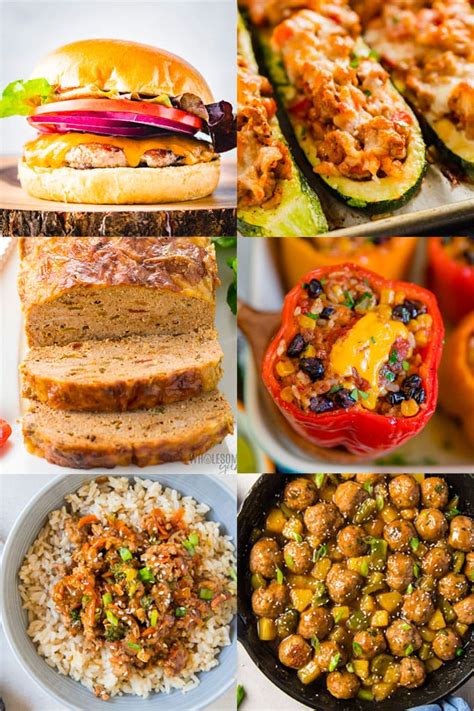 This hearty entrée uses half ground turkey and half lean ground beef and no added salt for a lower fat. 20 of the BEST Ground Turkey Recipes | YellowBlissRoad.com