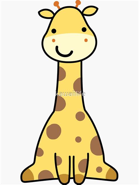 Kawaii Giraffe Sticker By Kawaiilife Redbubble