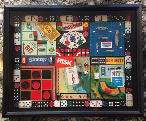 Vintage Board Games Assemblage Artgameboard Artgame Room Decor