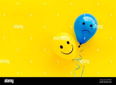 Positive And Negative Emotions Background Sad And Happy Faces On