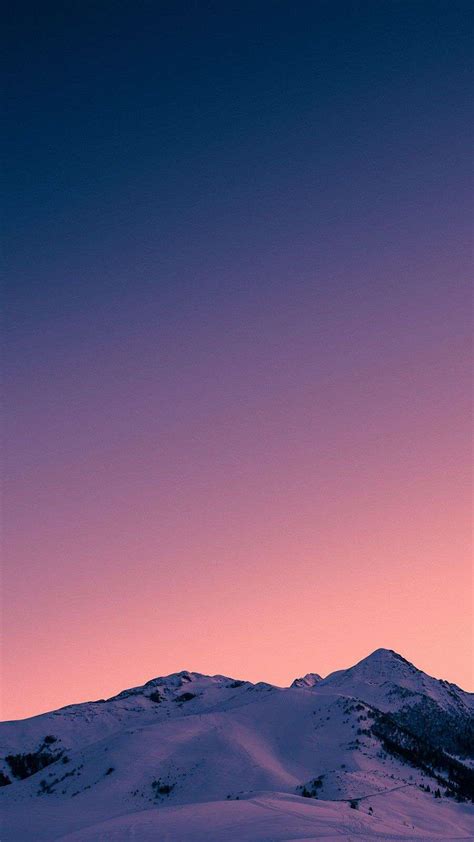 Sunset Snow Mountain Sky View Iphone Wallpaper Iphone Wallpapers