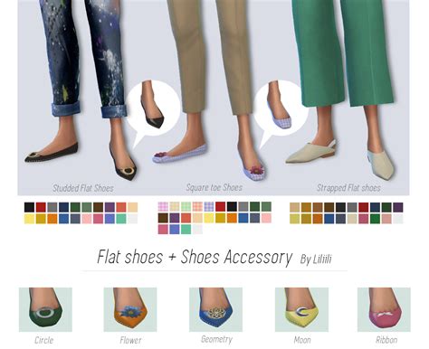 Flat Shoes Shoes Accessory Studded Flats Shoes Sims 4 Cc Shoes