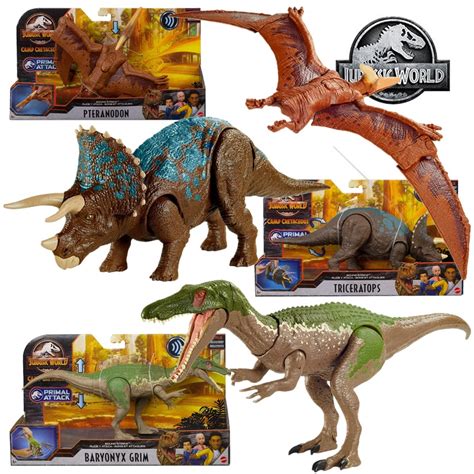 Jurassic World Toys Gvh65 Sound Strike Baryonyx Grim Triceratops
